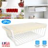 2Pcs Hanging Under Shelf Storage Basket Vertical Wire Storage Rack Kitchen Cabinet Organizer For Food Storage Dish Towel Kitchen Pantry