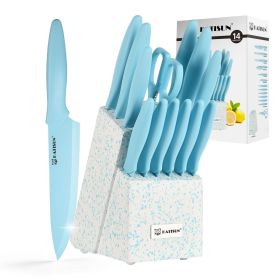14 Pieces Fancy Rainbow Titanium Coating Kitchen Knife Set